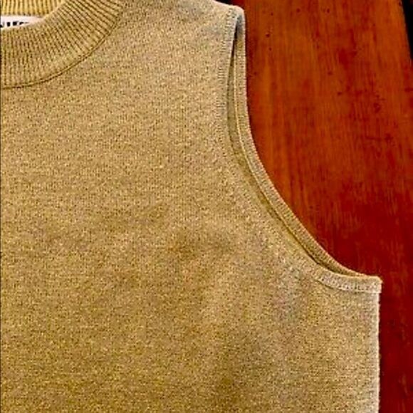 Vintage Shirt Gold Knit Top Mock Neck Shell Blouse Size 3X • NEW WITH TAGS • - Picture 4 of 9